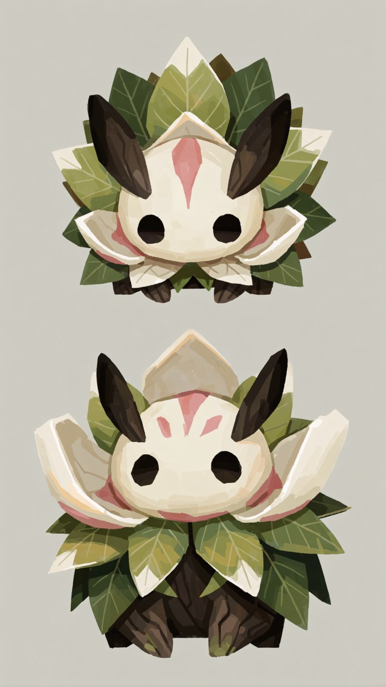 Leaf-and-petal creature